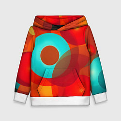 Толстовка-худи детская Оптическая абстракция с кругами, цвет: 3D-белый