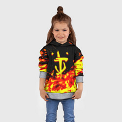 Толстовка-худи детская Doom огненное лого, цвет: 3D-меланж — фото 2