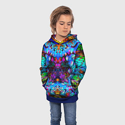 Толстовка-худи детская Абстракция стекло узор, цвет: 3D-синий — фото 2