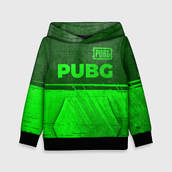 Толстовка-худи детская PUBG - green gradient посередине, цвет: 3D-черный