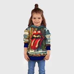 Толстовка-худи детская Rolling Stones - sea rocks, цвет: 3D-синий — фото 2
