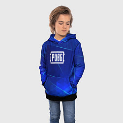Толстовка-худи детская PUBG blue poly, цвет: 3D-черный — фото 2