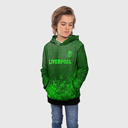 Толстовка-худи детская Liverpool - green gradient посередине, цвет: 3D-черный — фото 2