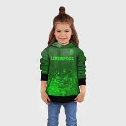 Толстовка-худи детская Liverpool - green gradient посередине, цвет: 3D-черный — фото 2