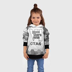 Толстовка-худи детская GTA6 - white gradient, цвет: 3D-черный — фото 2