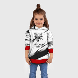 Толстовка-худи детская Ведьмак stripes, цвет: 3D-красный — фото 2