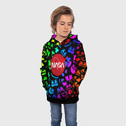 Толстовка-худи детская Marshmello x NASA gradient, цвет: 3D-черный — фото 2