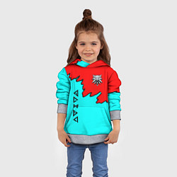 Толстовка-худи детская Ведьмак краски логотип, цвет: 3D-меланж — фото 2