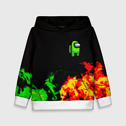 Детская толстовка Амонг ас огненная текстура