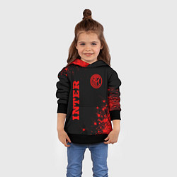 Толстовка-худи детская Inter - red gradient вертикально, цвет: 3D-черный — фото 2