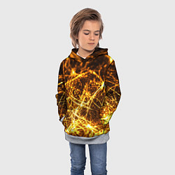 Толстовка-худи детская Текстура золотые нити, цвет: 3D-меланж — фото 2