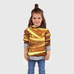 Толстовка-худи детская Золотая ткань с блестками, цвет: 3D-меланж — фото 2