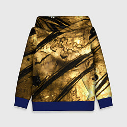 Толстовка-худи детская Золото с черной текстурой, цвет: 3D-синий