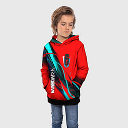 Толстовка-худи детская Rainbow six геометрия полосы, цвет: 3D-черный — фото 2