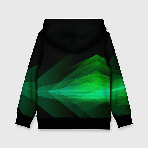 Детская толстовка Неоновая зеленая абстракция на черном фоне / 3D-Черный – фото 2