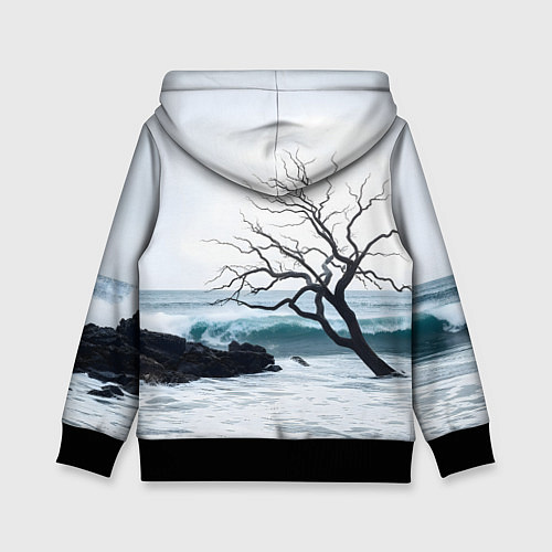 Детская толстовка Дерево в море / 3D-Черный – фото 2