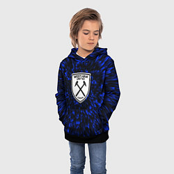 Толстовка-худи детская West Ham blue energy, цвет: 3D-черный — фото 2