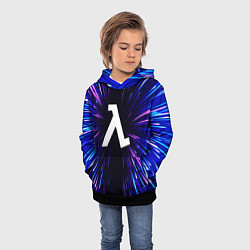 Толстовка-худи детская Half-Life neon energy, цвет: 3D-черный — фото 2