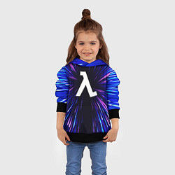 Толстовка-худи детская Half-Life neon energy, цвет: 3D-черный — фото 2