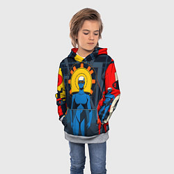 Толстовка-худи детская Ретро фантастика, цвет: 3D-меланж — фото 2