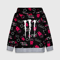 Толстовка-худи детская Monster energy x Ojingeo geim, цвет: 3D-меланж