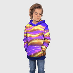 Толстовка-худи детская Блестящая волнистая текстура, цвет: 3D-синий — фото 2
