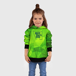Толстовка-худи детская GTA6 green poly, цвет: 3D-черный — фото 2