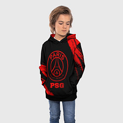 Толстовка-худи детская PSG - red gradient, цвет: 3D-черный — фото 2