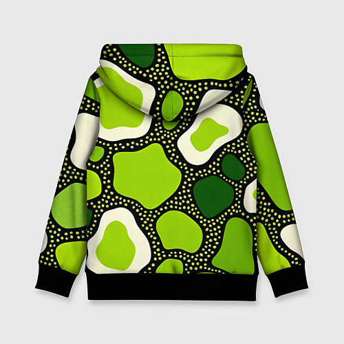 Детская толстовка Зеленая абстракция с кругами / 3D-Черный – фото 2