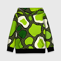 Детская толстовка Зеленая абстракция с кругами