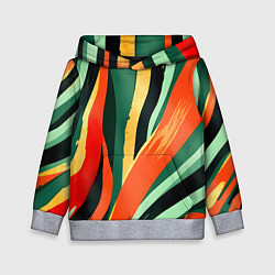 Толстовка-худи детская Тропическая жаркая абстракция, цвет: 3D-меланж