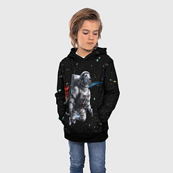 Толстовка-худи детская The dalmatian brave cosmonaut - ai art, цвет: 3D-черный — фото 2