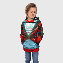 Толстовка-худи детская Зал Муай Тай, цвет: 3D-красный — фото 2