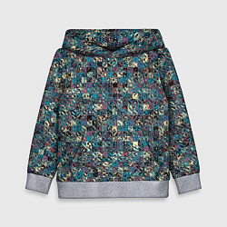 Детская толстовка Бордово-голубой квадратный паттерн