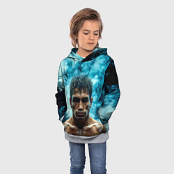 Толстовка-худи детская Артуро Гатти в дыму, цвет: 3D-меланж — фото 2
