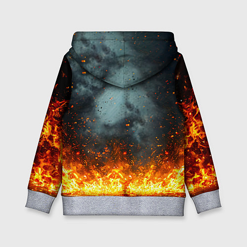 Детская толстовка Кунг-фу боец в огне / 3D-Меланж – фото 2