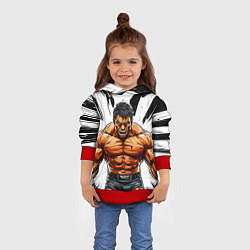 Толстовка-худи детская Мощный реслер, цвет: 3D-красный — фото 2