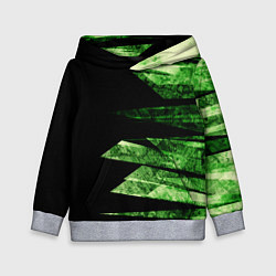 Толстовка-худи детская Color green black, цвет: 3D-меланж