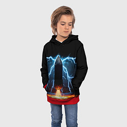 Толстовка-худи детская Боксерская груша и молния, цвет: 3D-красный — фото 2