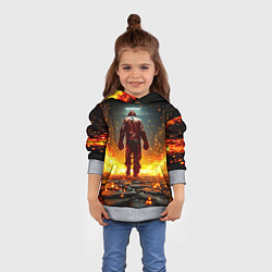 Толстовка-худи детская Боксер в огне, цвет: 3D-меланж — фото 2