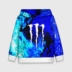 Толстовка-худи детская Monster energy синий дым, цвет: 3D-белый