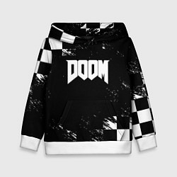 Толстовка-худи детская Doom краски клетка, цвет: 3D-белый