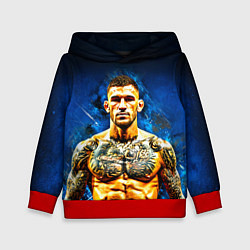 Толстовка-худи детская Дастин Порье на синем, цвет: 3D-красный
