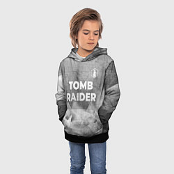 Толстовка-худи детская Tomb Raider - grey gradient посередине, цвет: 3D-черный — фото 2