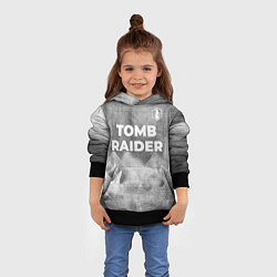 Толстовка-худи детская Tomb Raider - grey gradient посередине, цвет: 3D-черный — фото 2