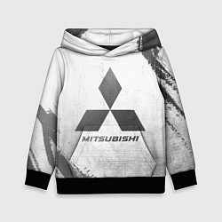 Толстовка-худи детская Mitsubishi - white gradient, цвет: 3D-черный