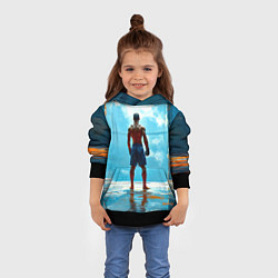 Толстовка-худи детская Кикбоксер в синем, цвет: 3D-черный — фото 2