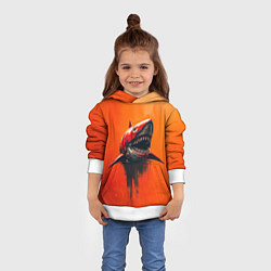 Толстовка-худи детская Кибернетическая акула, цвет: 3D-белый — фото 2