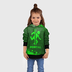Толстовка-худи детская Portal - green gradient, цвет: 3D-черный — фото 2
