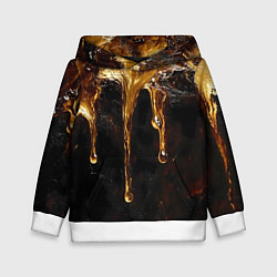 Толстовка-худи детская Стекающий мед - текстура, цвет: 3D-белый